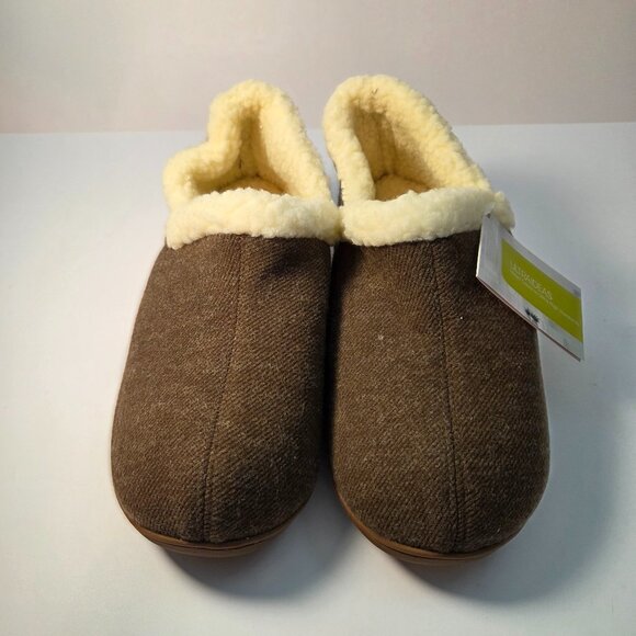 NWT - ULTRAIDEAS Women’s Slippers, Memory Foam, Non-Slip Sole, Brown Plaid, US 9 - Picture 2 of 4